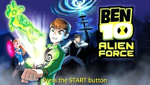 Ben 10: Alien Force title screen for PSP